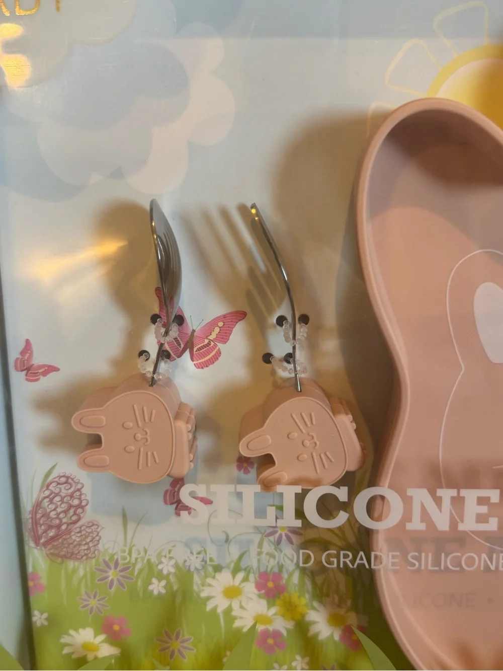 Silicone Bunny Meal Set - Pink